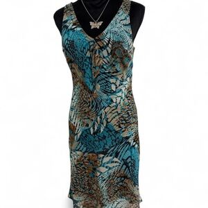 Blue patterned summer dress